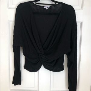 Black crossover sweater shirt
